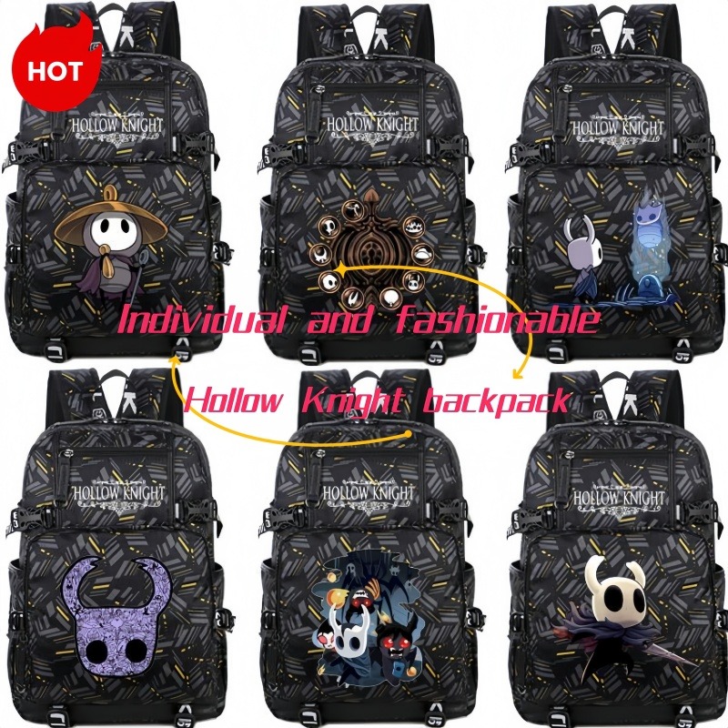 School Backpack Teen - กระเป๋าเป้ฮอลโลว์ไนท์ลายการ์ตูนอนิเมะ ความจุเยอะ กระเป๋านักเรียนพิมพ์ลาย สำหรับวัยรุ่นชายหญิง ของขวัญวันเกิด