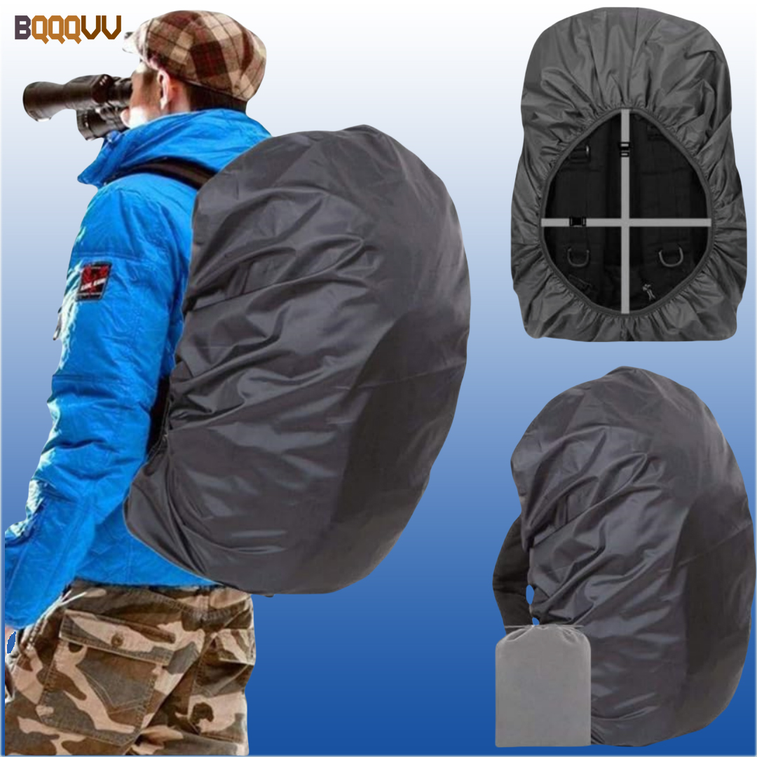 Rain Cover Backpack - ผ้าคลุมกระเป๋าเป้สะพายหลังกันน้ำพร้อมสายสะท้อนแสง, ผ้าคลุมกระเป๋าเป้, หัวเข็มขัดกันลื่นแบบปรับได้, สำหรับการเดินทาง, 1 ชิ้น