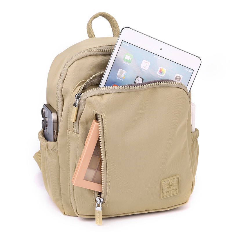 Canvas Backpack Casual - กระเป๋าเป้สะพายหลังกันน้ำสำหรับผู้หญิงเดินทางกระเป๋าสะพายไหล่เดียวกระเป๋าเป้สะพายหลังลำลองนักออกแบบน้ำหนักเบาขนาดเล็กนุ่มป้องกันการโจรกรรม SAC Luxe Femme