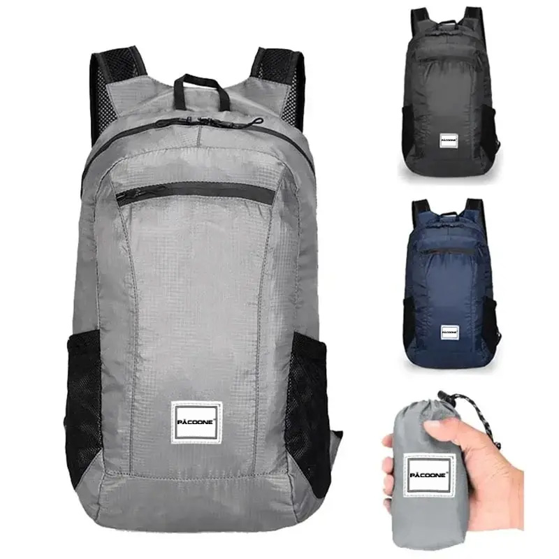Foldable Backpack Small - กระเป๋าเดินป่ากลางแจ้ง 20L น้ําหนักเบากระเป๋าเป้สะพายหลังแบบพกพากันน้ําพับ Ultralight Pack สําหรับผู้หญิงผู้ชายเดินทางเดินป่า