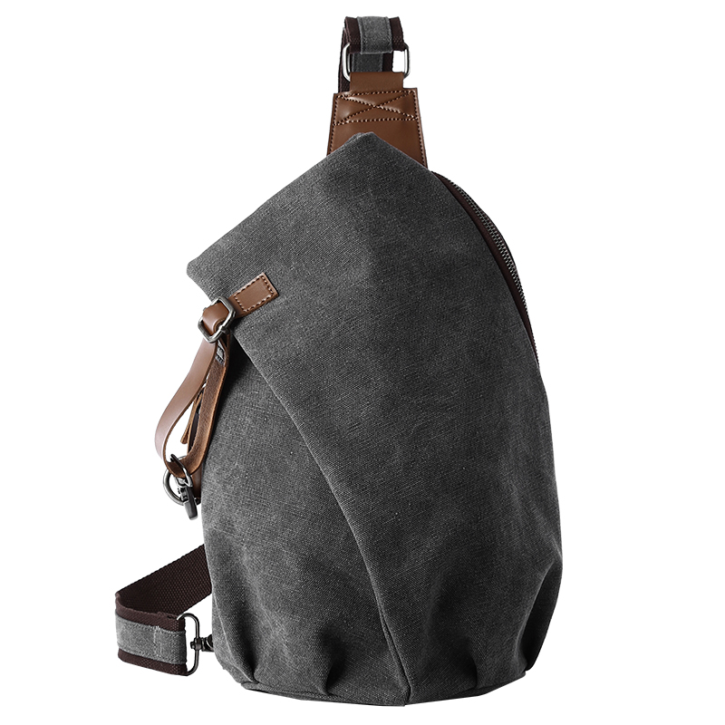 Canvas Backpack Casual - กระเป๋าสะพายข้างผ้าแคนวาสสไตล์เรโทรความจุขนาดใหญ่ MTE ELAN กระเป๋าหนังสะพายหน้าอกสำหรับผู้ชาย กระเป๋าเดินทางลำลองสีเขียวมะกอก