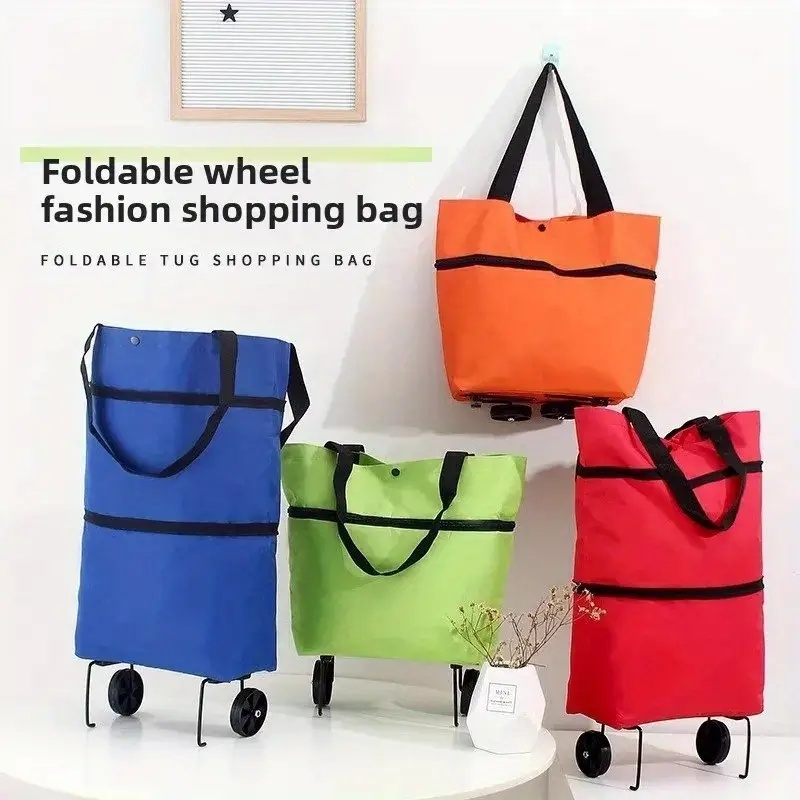 Foldable Backpack Small - รถเข็นช็อปปิ้งพับได้แบบพกพาพร้อมล้อ | รถเข็นแบบเป้สะพายหลังน้ำหนักเบาสำหรับใช้ในบ้าน