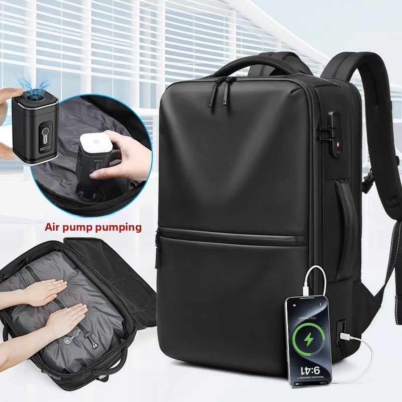 Business Backpack Brief - กระเป๋าเป้เดินทางกันน้ำแบบขยายได้สำหรับผู้ชาย สำหรับเดินทางไปทำงาน ความจุขนาดใหญ่ ทนทานต่อการบีบอัดสุญญากาศ ขยายได้