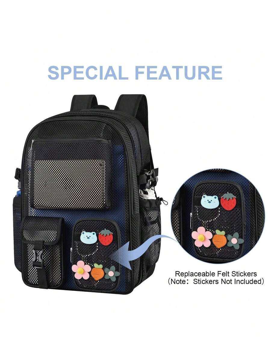 Canvas Backpack Casual - กระเป๋าเป้ตาข่าย 36 ลิตร ขนาดใหญ่ ทนทาน ใช้ได้ทุกวัน