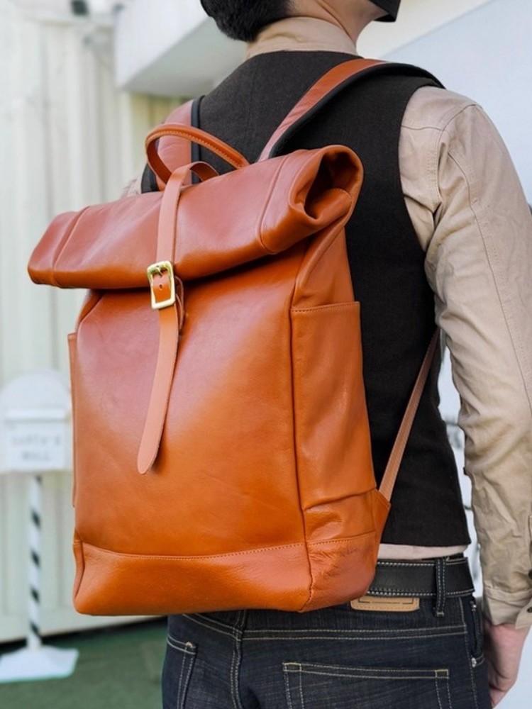 กระเป๋าเป้สะพายหลังหนังแท้ความ - Leather Backpack Vintage บทวิจารณ์และราคา