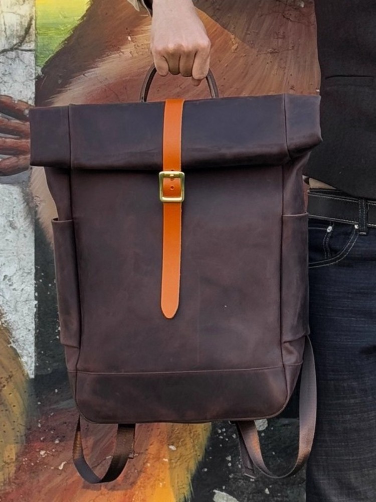 กระเป๋าเป้สะพายหลังหนังแท้ความ - Leather Backpack Vintage บทวิจารณ์และราคา
