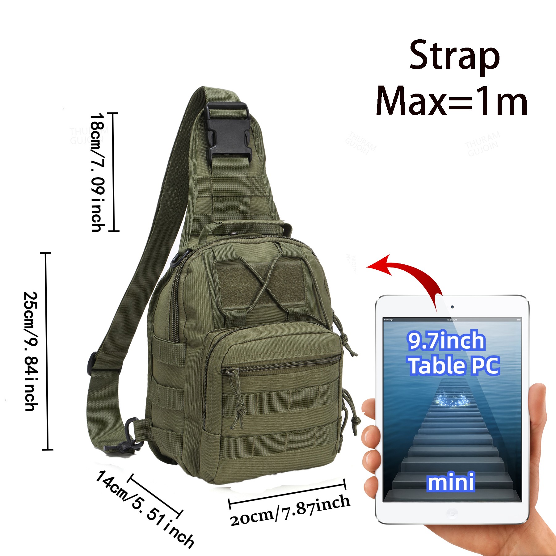 THURAM กระเป๋าเป้สะพายหลังยุทธ - Canvas Backpack Casual บทวิจารณ์และราคา