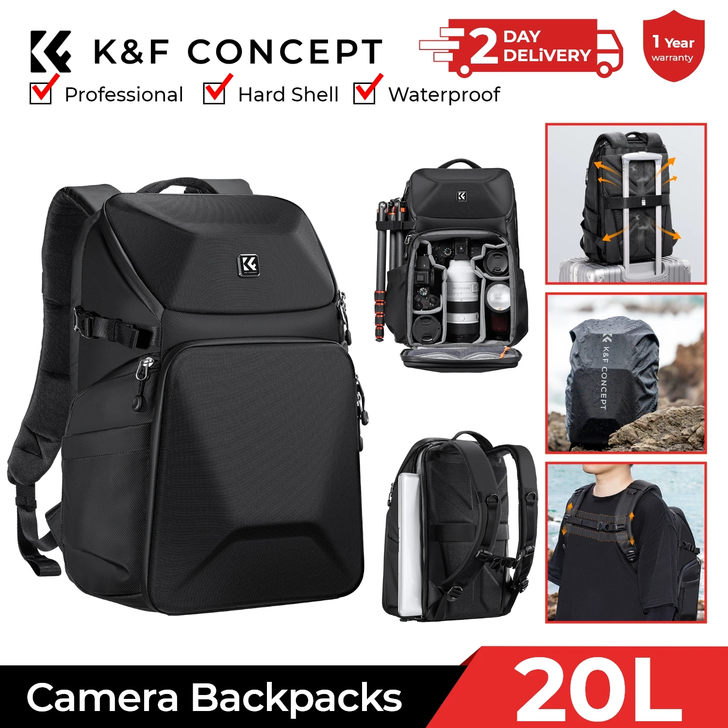 กระเป๋าเป้สะพายหลังสำหรับกล้อง - Laptop Backpack 15.6 บทวิจารณ์และราคา