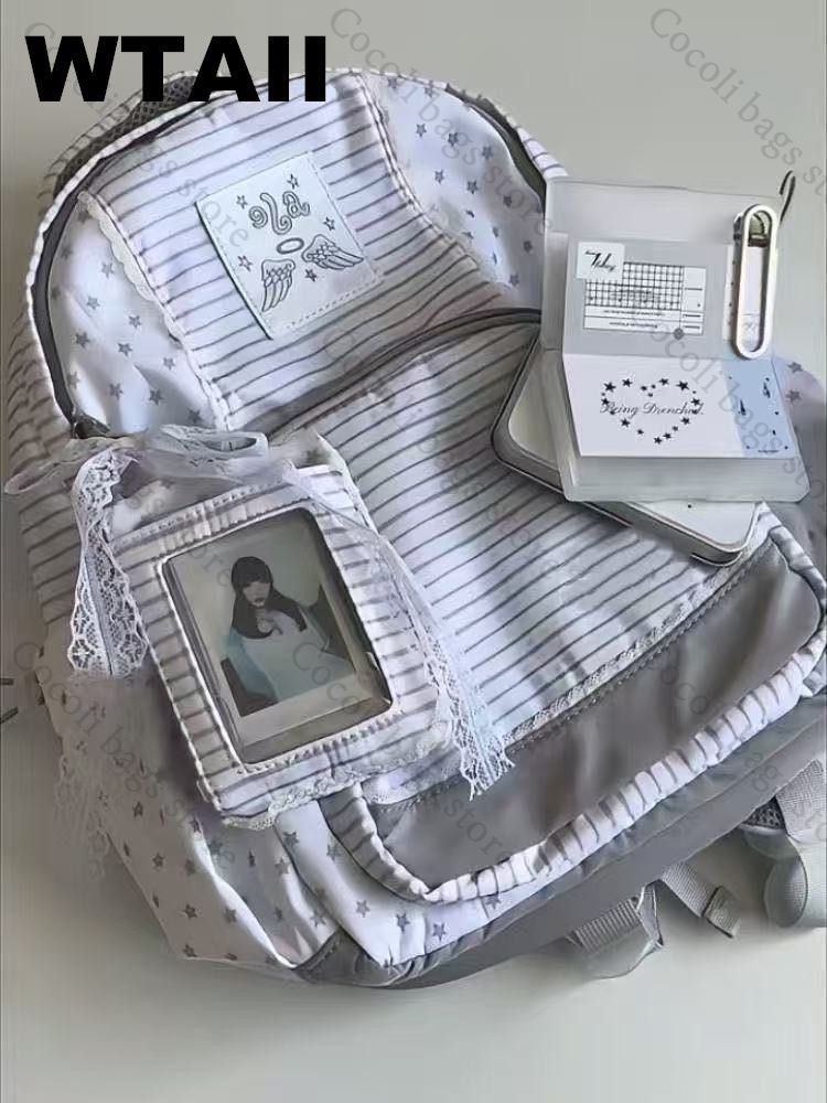 กระเป๋าเป้แฟชั่นลายจุด กระเป๋า - Canvas Backpack Casual บทวิจารณ์และราคา