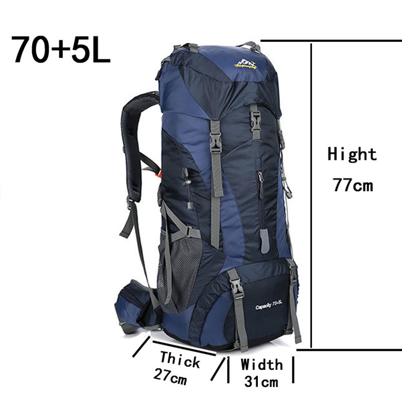 75L ผู้ชายผู้หญิงเดินป่ากลางแจ - Rain Cover Backpack บทวิจารณ์และราคา