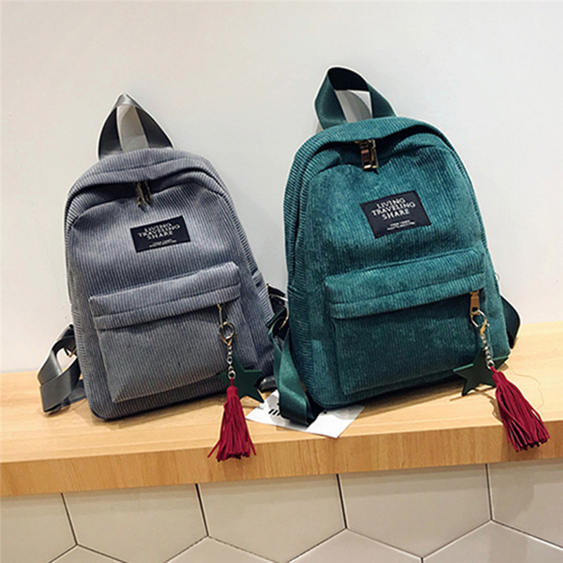 กระเป๋าเป้ผ้าลูกฟูกสีทึบความจุ - Mini Backpack Purse บทวิจารณ์และราคา