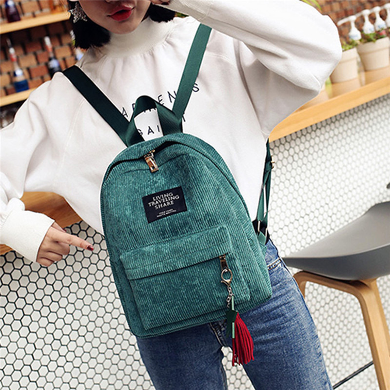 กระเป๋าเป้ผ้าลูกฟูกสีทึบความจุ - Mini Backpack Purse บทวิจารณ์และราคา