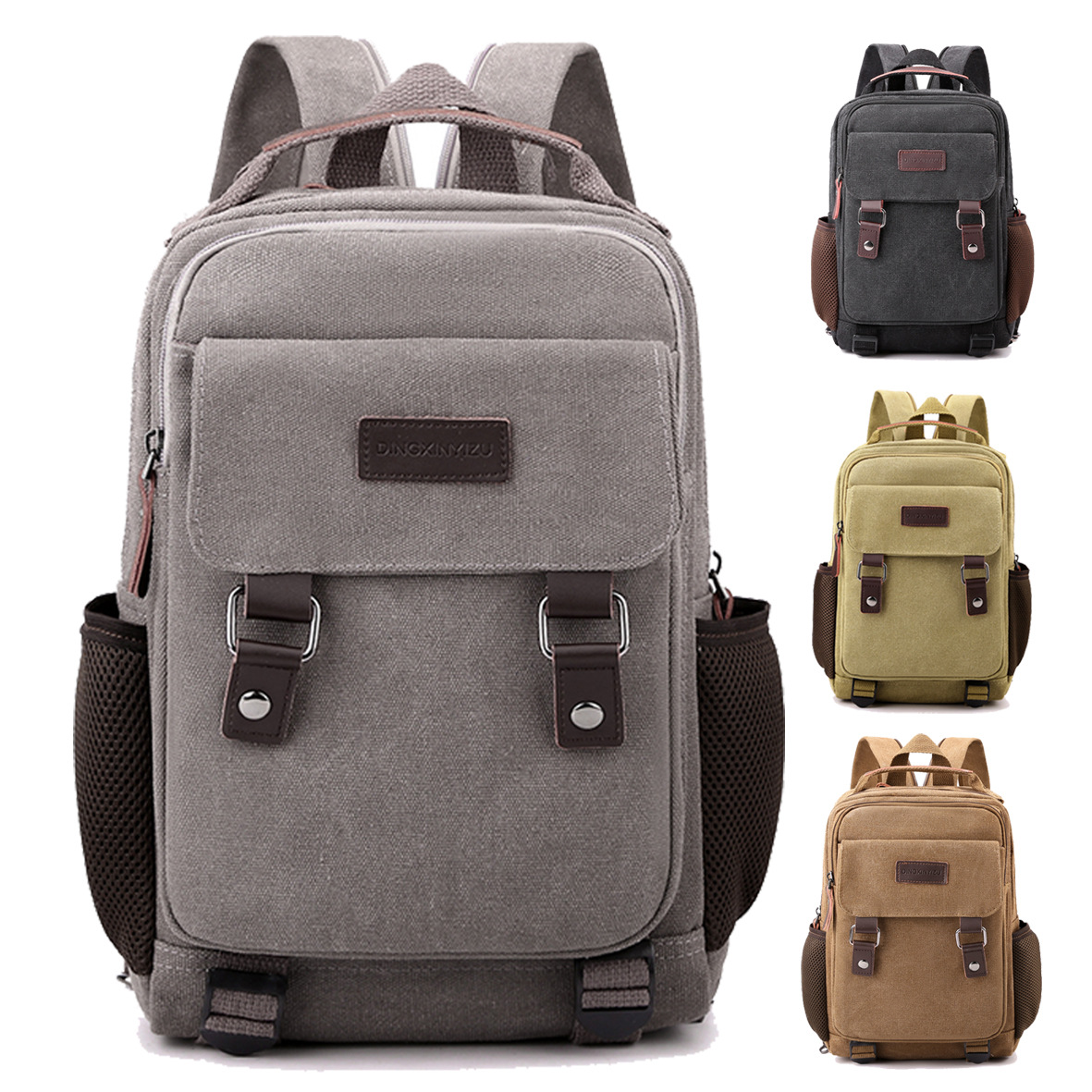 ใหม่ผ้าใบกระเป๋าผู้ชายกระเป๋าเ - Canvas Backpack Casual บทวิจารณ์และราคา
