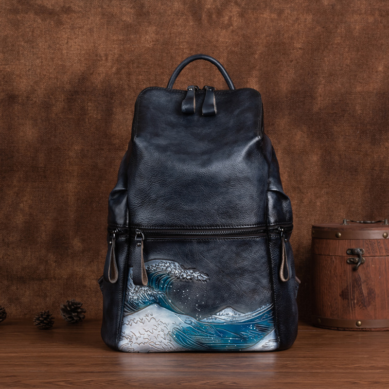 ของแท้นุ่มกระเป๋าเป้สะพายหลังห - Leather Backpack Vintage บทวิจารณ์และราคา