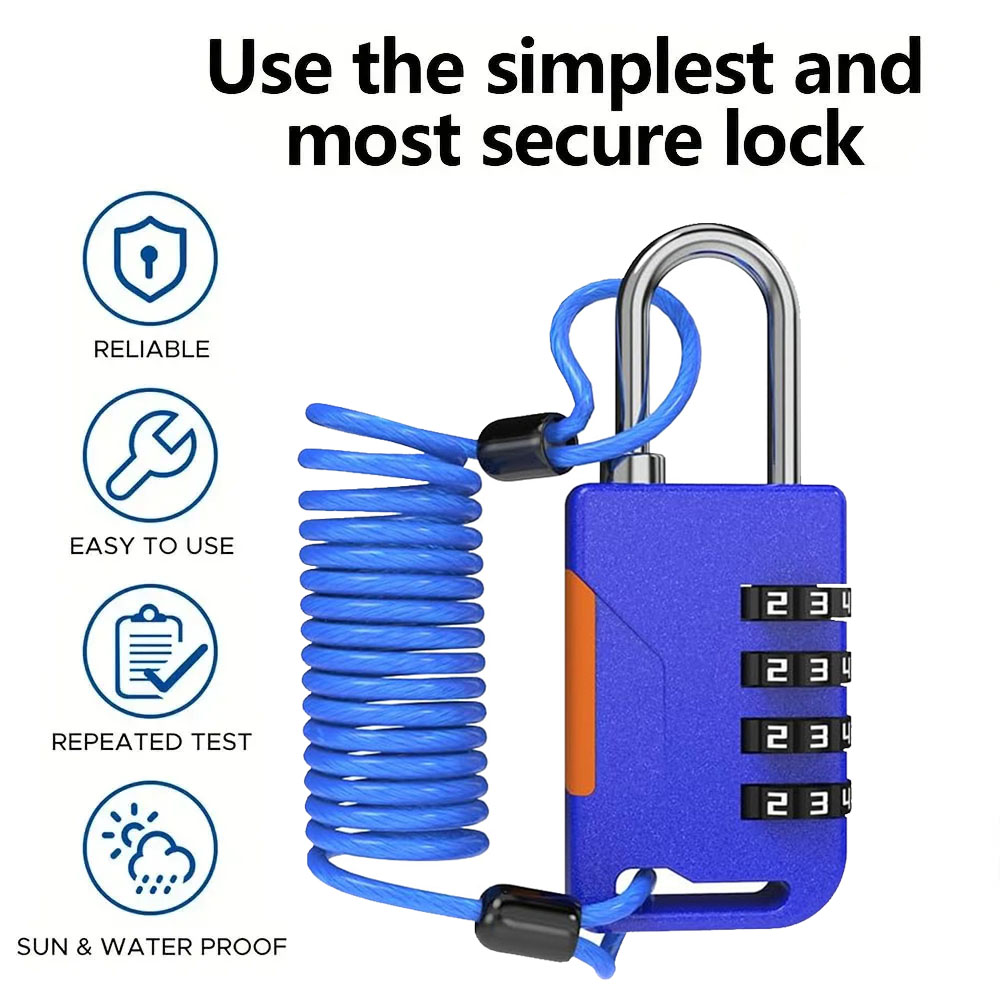 กุญแจรหัส 4 หลัก พร้อมสายเคเบิ - Travel Backpack Anti Theft บทวิจารณ์และราคา